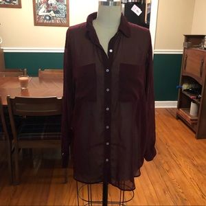 American Apparel Oversized Chiffon Blouse